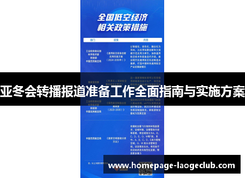亚冬会转播报道准备工作全面指南与实施方案